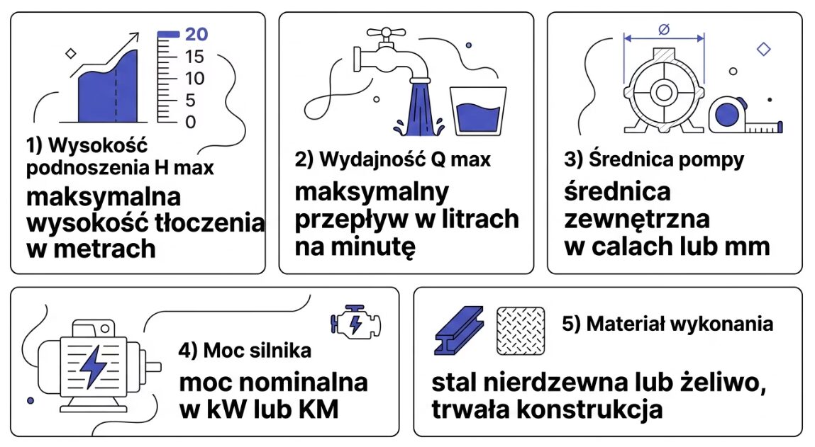 Pompa do studni głębinowej. Jak wybrać i ile kosztuje? 2 Pompa do studni głębinowej - parametry