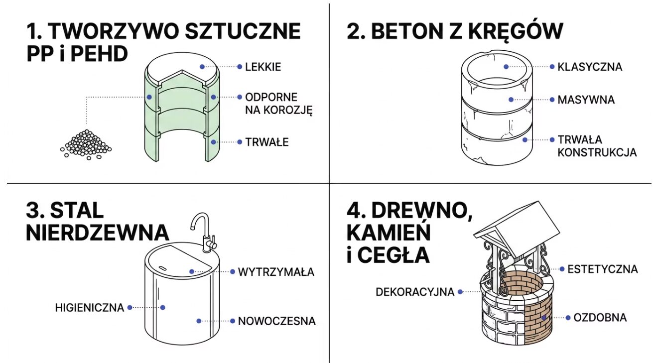 Rodzaje obudów studni głębinowej