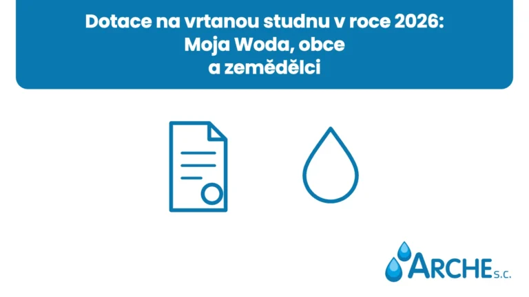 Dotace na vrtanou studnu v roce 2026: Moja Woda, obce a zemědělci