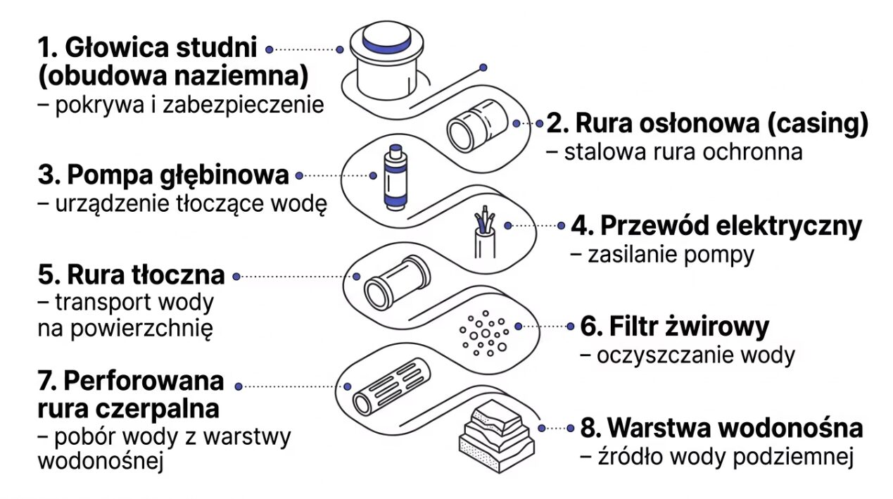 z czego zbudowana jest studnia głębinowa